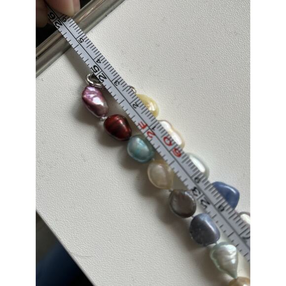 Genuine Freshwater Cultured Pearls Rainbow Multicolor Pearl Long Necklace 50” - Picture 4 of 6